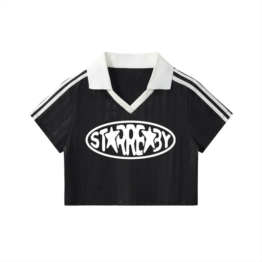 "THE KICKER" Striped Cropped Jersey