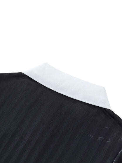 "THE KICKER" Striped Cropped Jersey